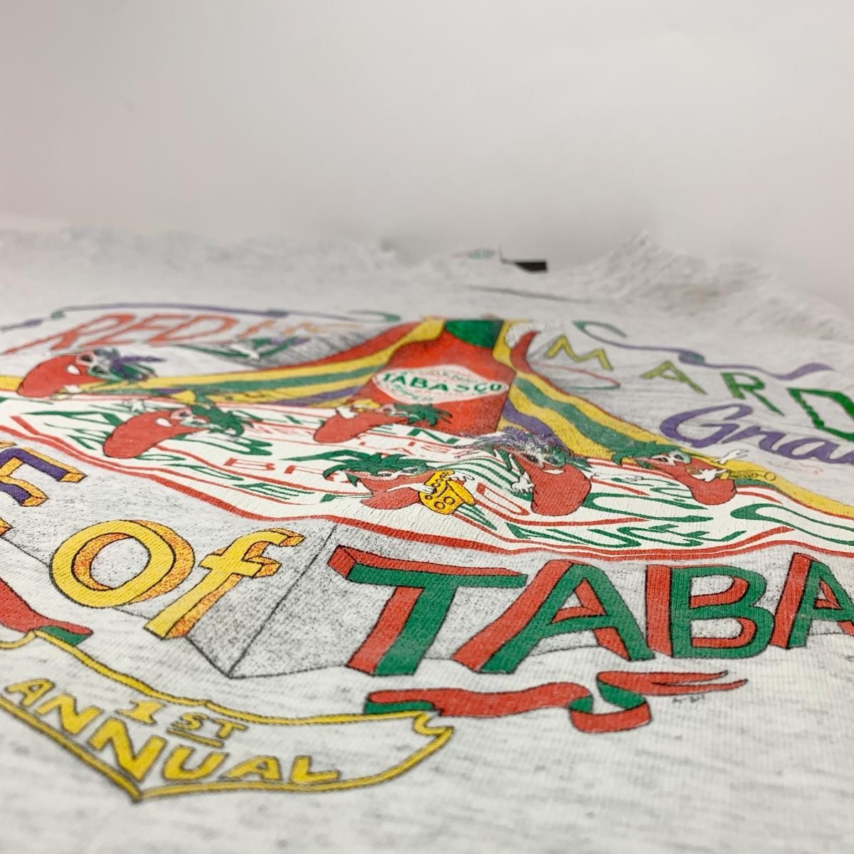 USA製 90s TABASCO Print S/S Tee 灰 L タバスコ 半袖 Tシャツ USA製 90s TABASCO Print S/S Tee 灰 L タバスコ 半袖 Tシャツ