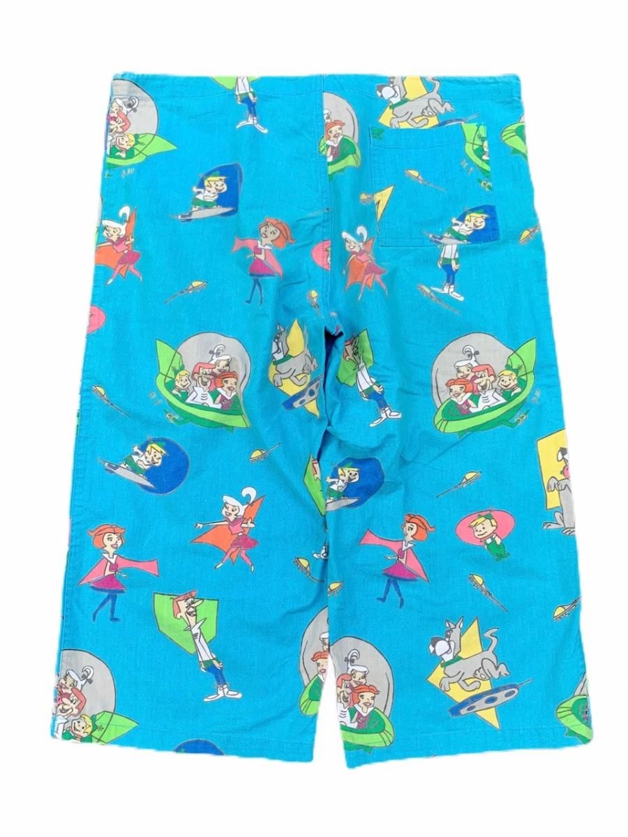 Usa製 80s Life S A Beach The Jetsons Cotton Easy Pants 水色 M ライフズアビーチ 宇宙家族ジェットソン イージーパンツ ショーツ アニメ 総柄 Newjoke Online Store