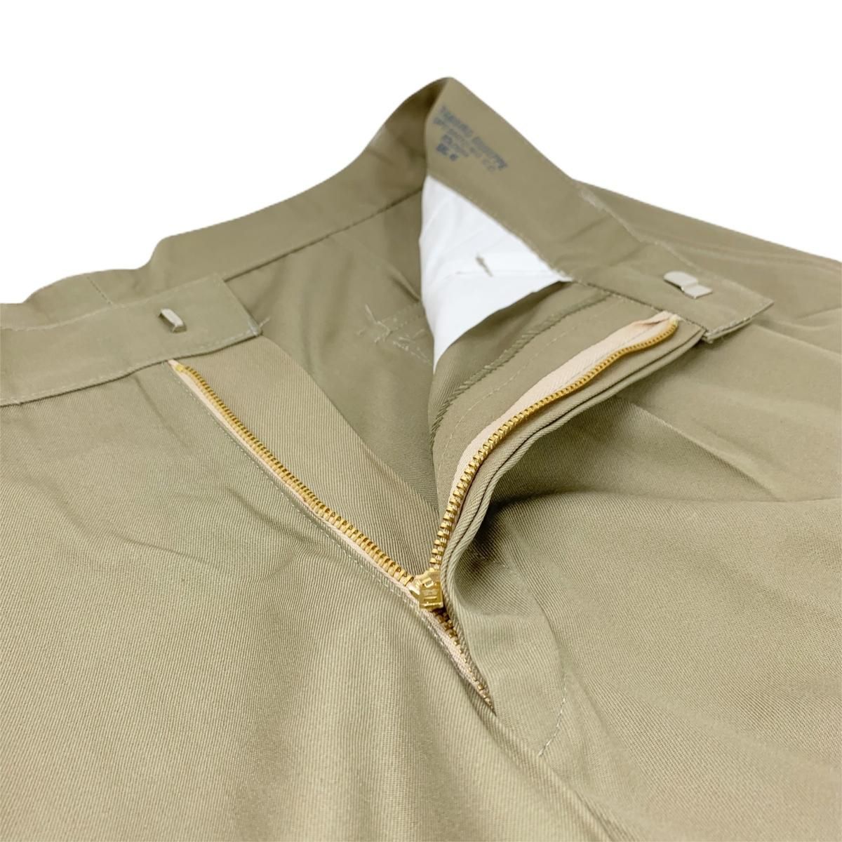 Deadstock 80s ITALIAN MILITARY 2 Tuck Chino Shorts カーキ 48