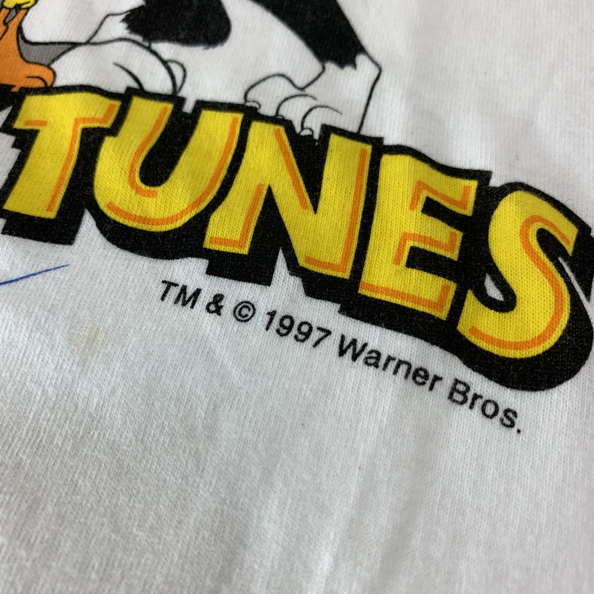 USA製 97年 LOONEY TUNES Print S/S Tee 白 L 90s ルーニーテューンズ