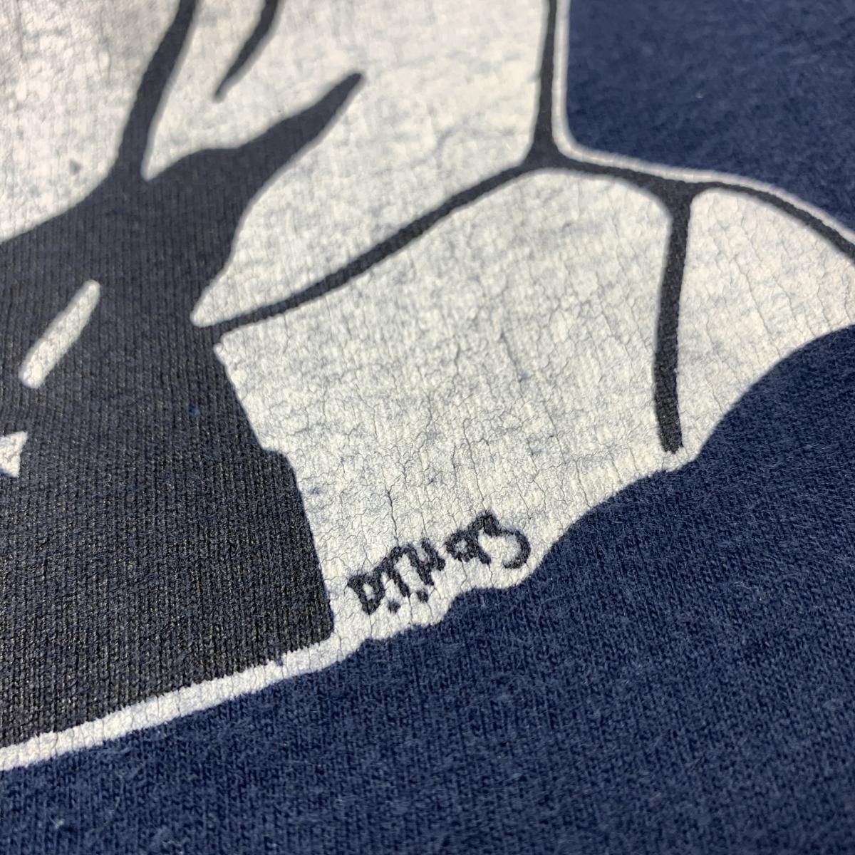 USA製 90s GOUGE Print S/S Tee 紺 L グウジ グージ 半袖 T USA製 90s GOUGE Print S/S Tee 紺 L グウジ グージ 半袖 T
