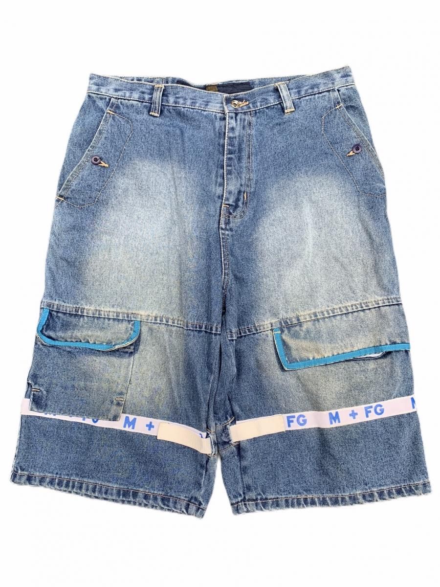 90s MARITE ＋ FRANCOIS GIRBAUD Denim Shuttle Shorts 青 W36 マリテ