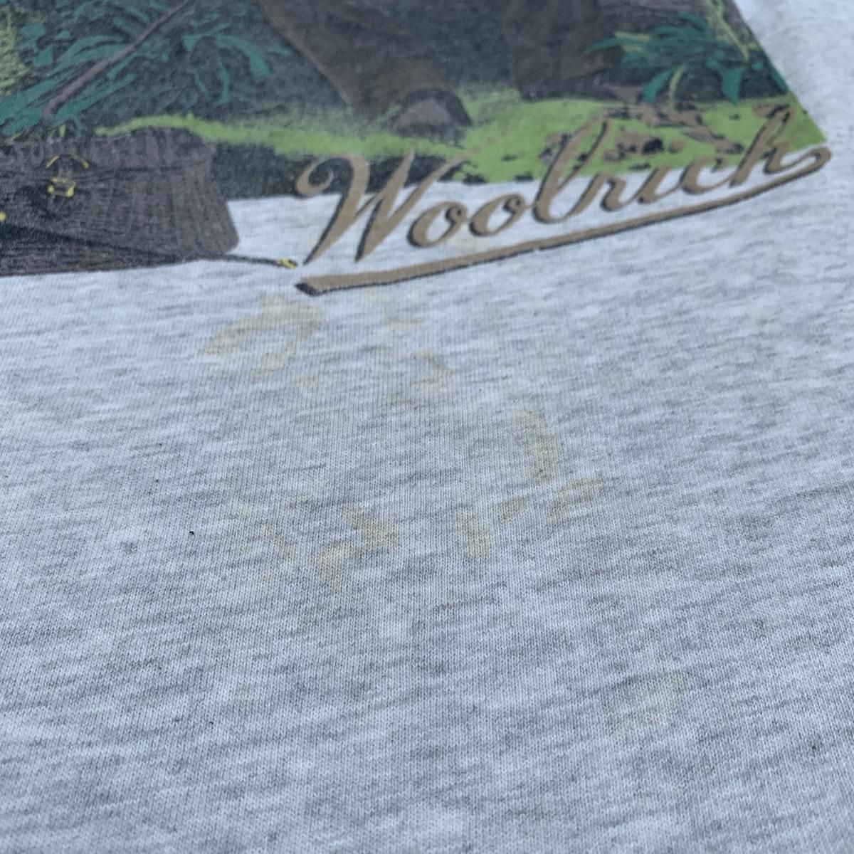 USA製 90s Woolrich Print S/S Tee 灰 L ウールリッチ 半袖 T