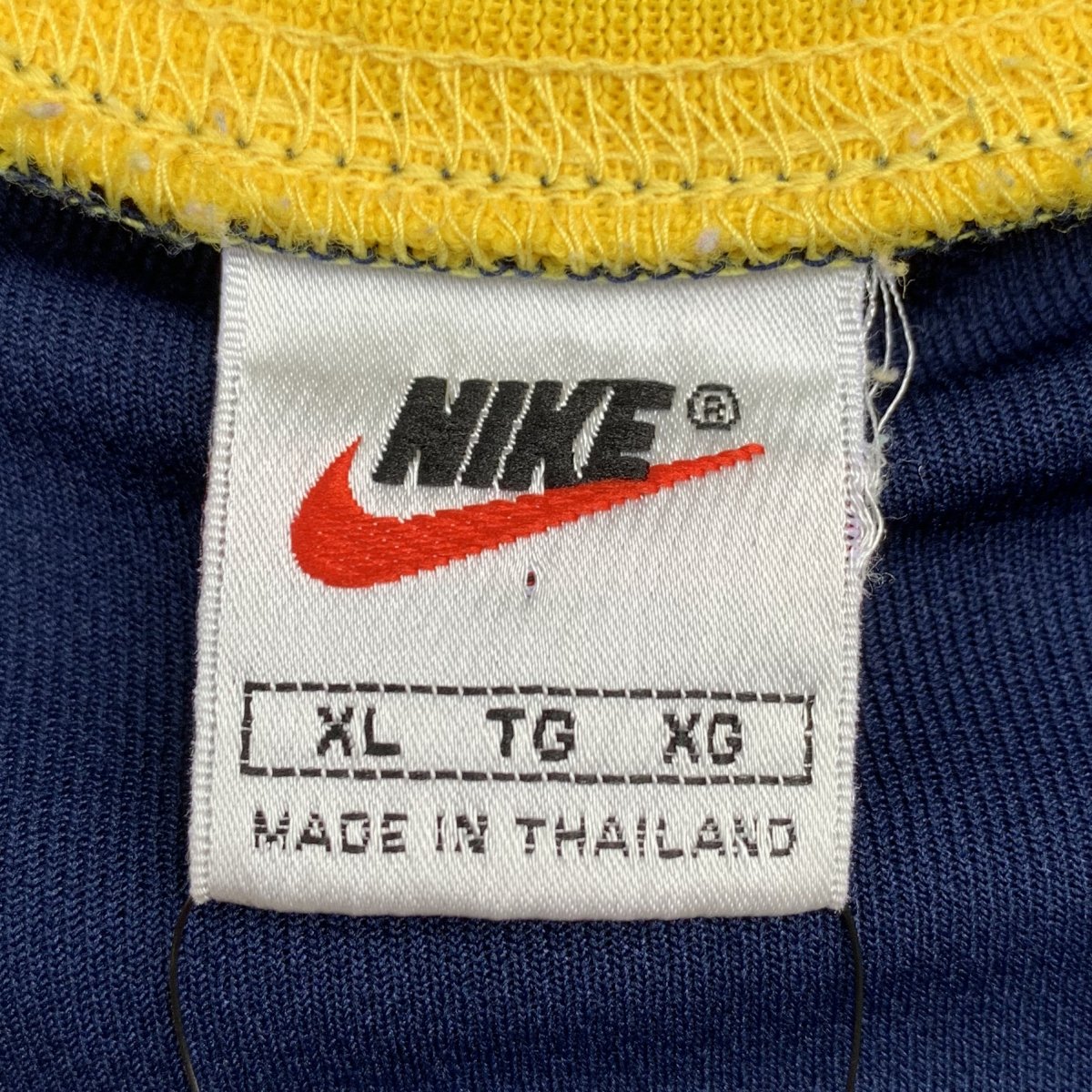 97年製 NIKE Logo Basketball Jersey 紺黄 XL 銀タグ 90s ナイキ