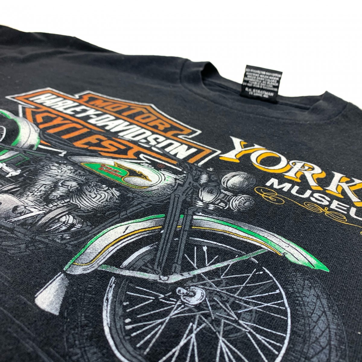 90s HARLEY DAVIDSON Print S/S Tee 黒 XL ハーレーダビッドソン 半袖