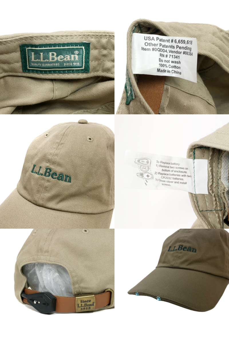 00s L.L.Bean LED 6 Panel Cap カーキ エルエルビーン LEDライト 6