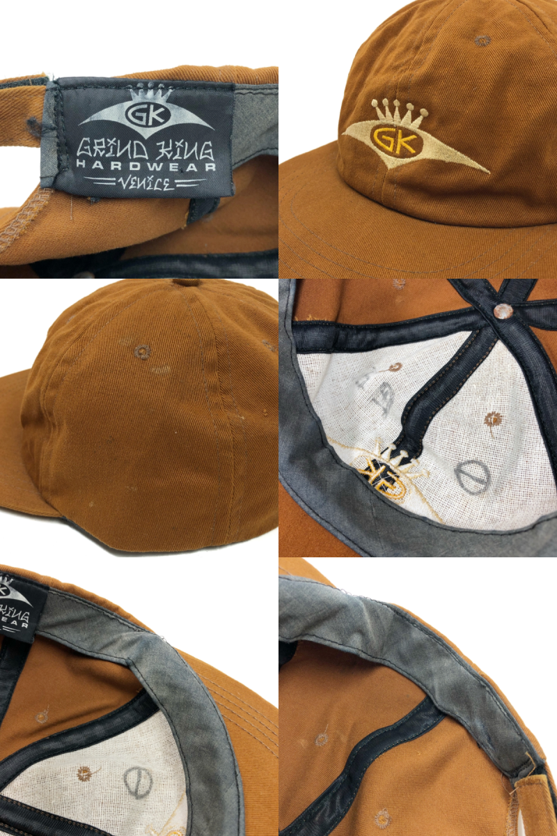 90s GRIND KING Logo 6 Panel Cap 茶 グラインドキング 6パネル 90s GRIND KING Logo 6 Panel Cap 茶 グラインドキング 6パネル