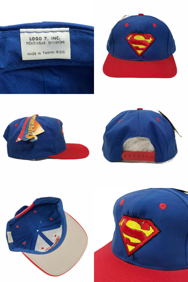 Deadstock 93年 SUPERMAN Logo 6 Panel Cap 青赤 90s スーパーマン 6