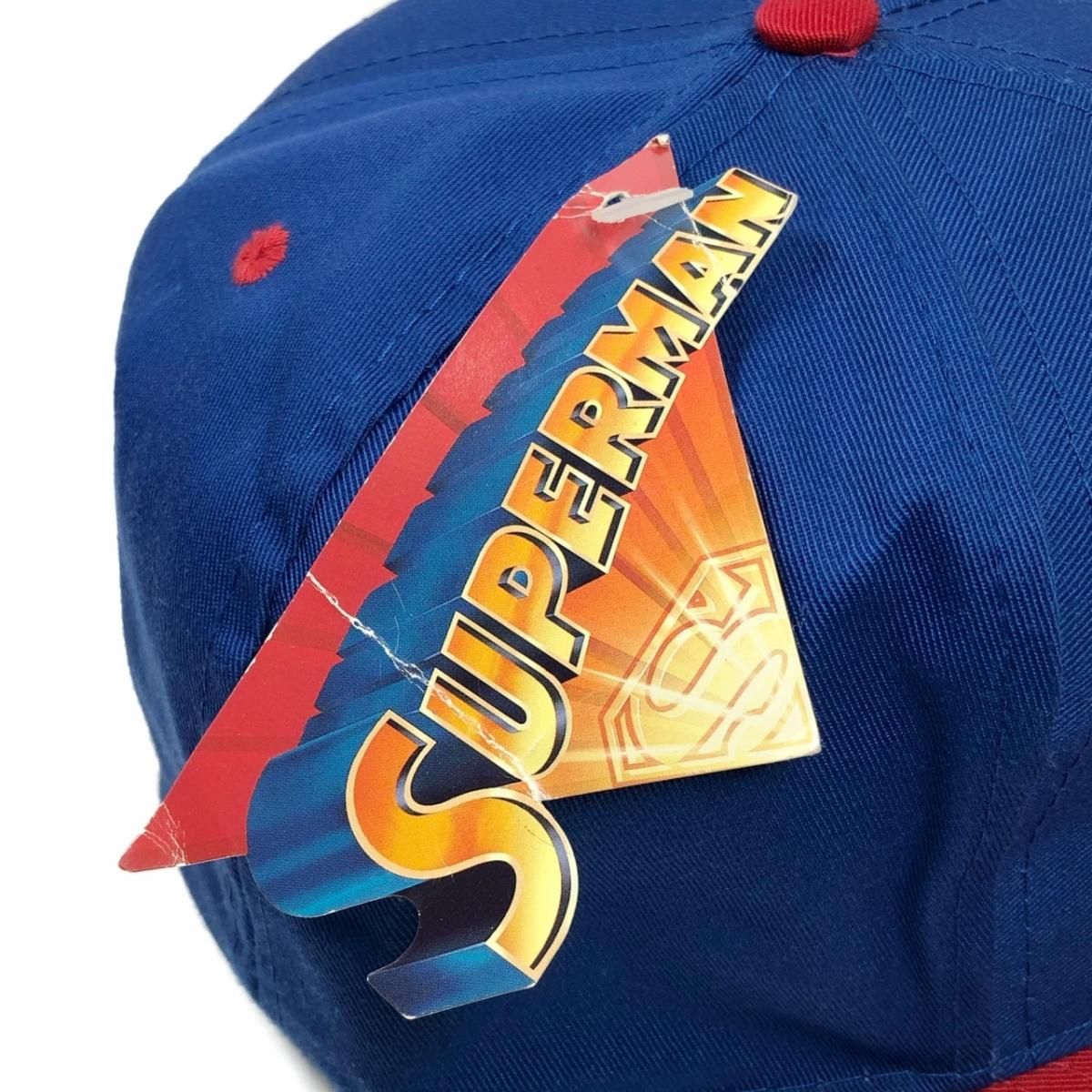 Deadstock 93年 SUPERMAN Logo 6 Panel Cap 青赤 90s スーパー Deadstock 93年 SUPERMAN Logo 6 Panel Cap 青赤 90s スーパー