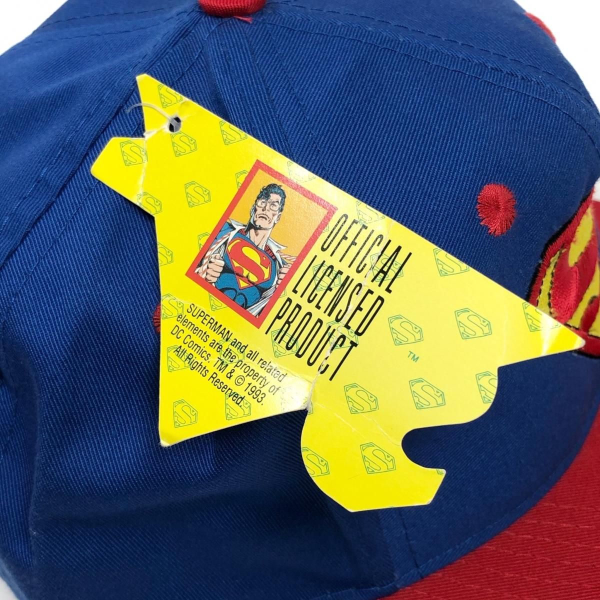 Deadstock 93年 SUPERMAN Logo 6 Panel Cap 青赤 90s スーパー Deadstock 93年 SUPERMAN Logo 6 Panel Cap 青赤 90s スーパー