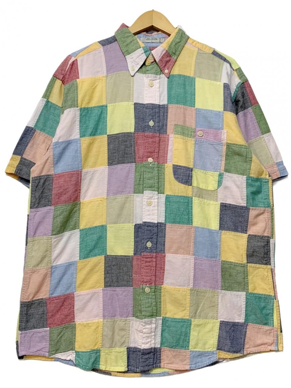 ORVIS Cotton Patchwork BD S/S Shirt マルチカラー L オービス 半袖 シャツ パッチワーク ボタンダウン 古着 -  NEWJOKE ONLINE STORE