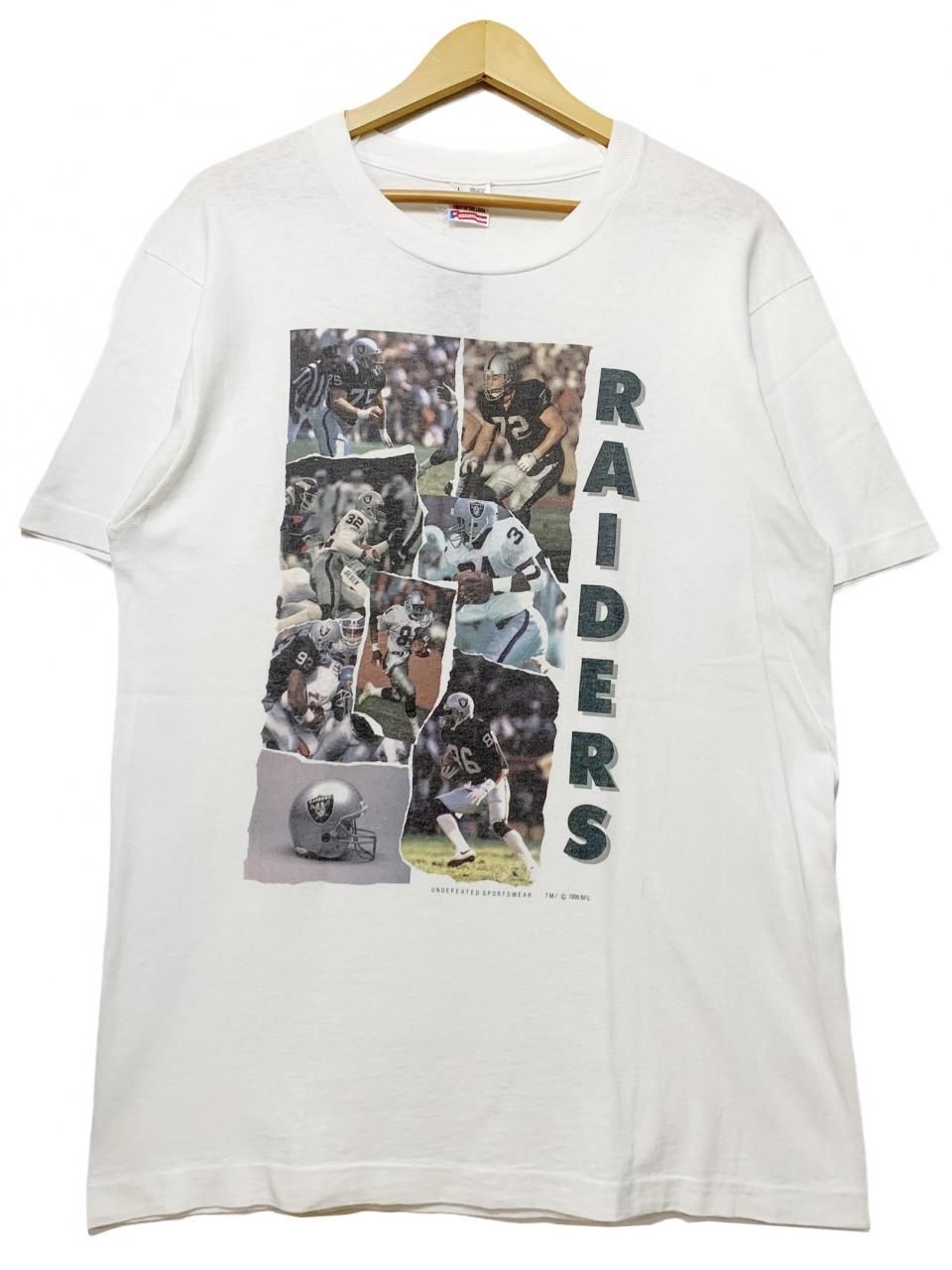 USA製 90年 LOS ANGELES RAIDERS Photo S/S Tee 白 L 90s NFL