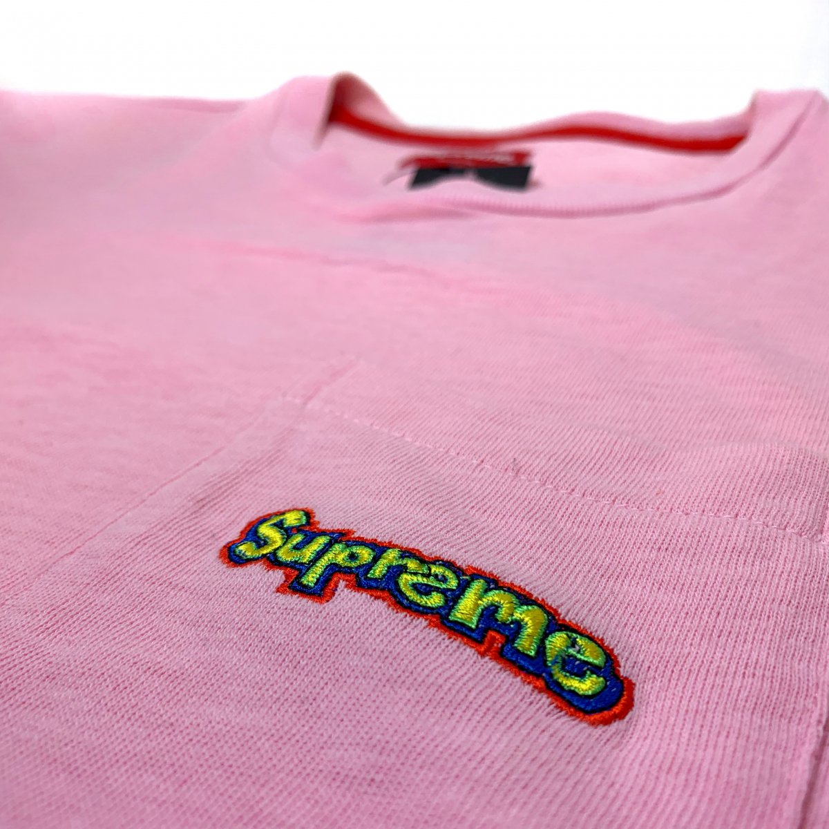 15SS SUPREME × Mark Gonzales Embroidered Pocket Tee ピンク M