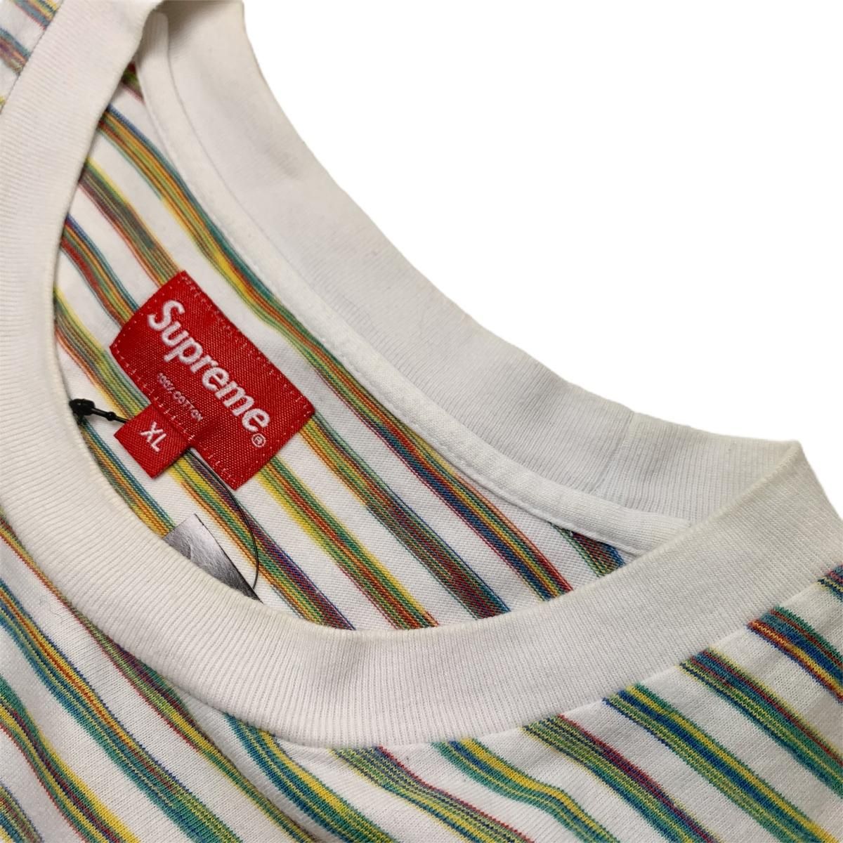 18SS SUPREME Static Stripe Top マルチ XL シュプリーム 半袖 T