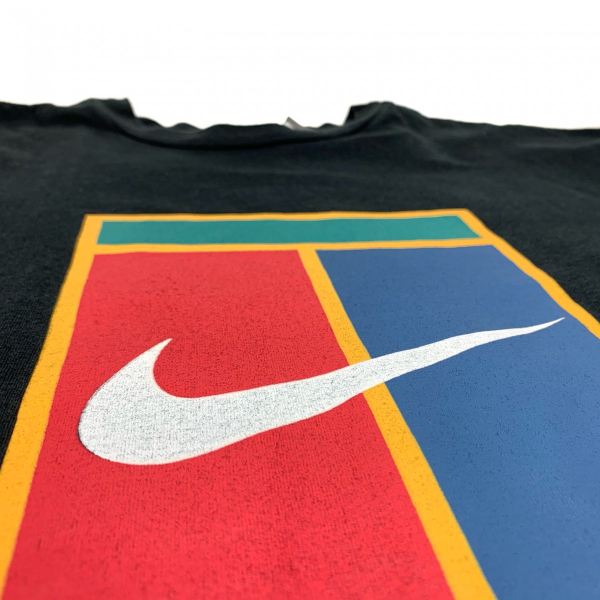 90s NIKE Tennis Logo S/S Tee 黒 L 銀タグ ナイキ 半袖 Tシャツ 