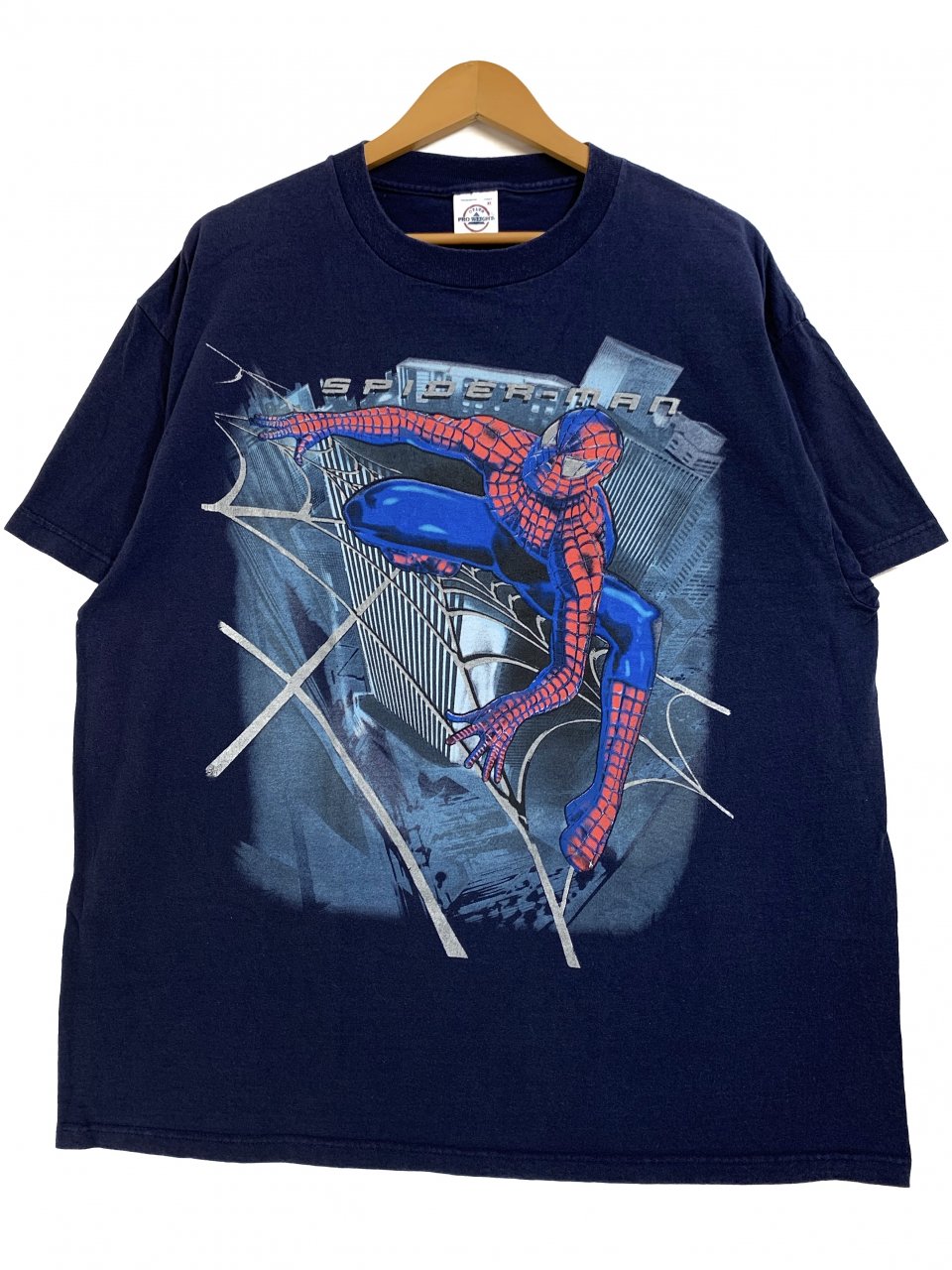 00s SPIDER MAN Print S/S Tee 紺 XL スパイダーマン 半袖 Tシャツ