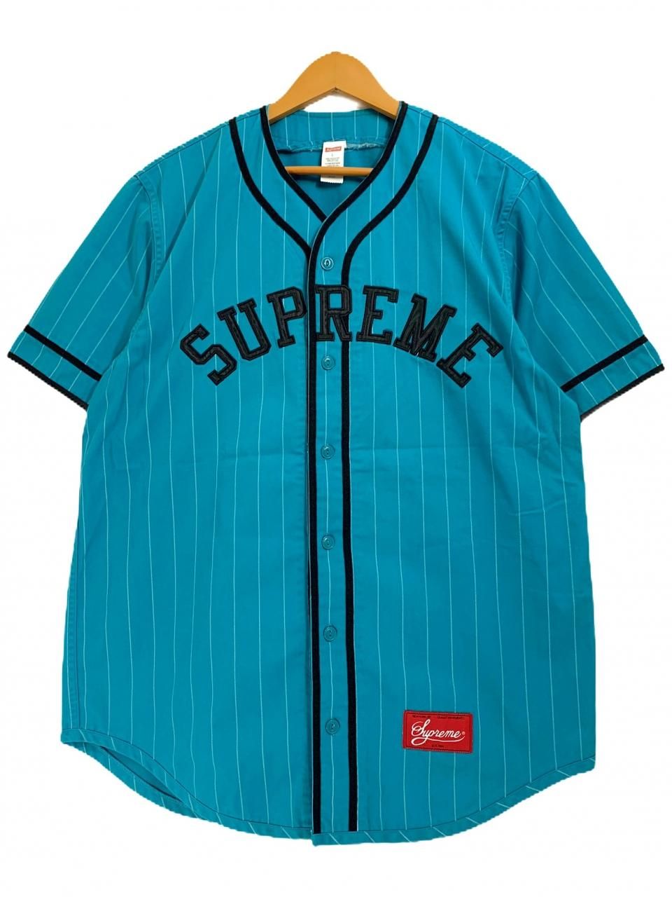 12SS SUPREME Arc Logo Baseball Jersey 水色 L シュプリーム