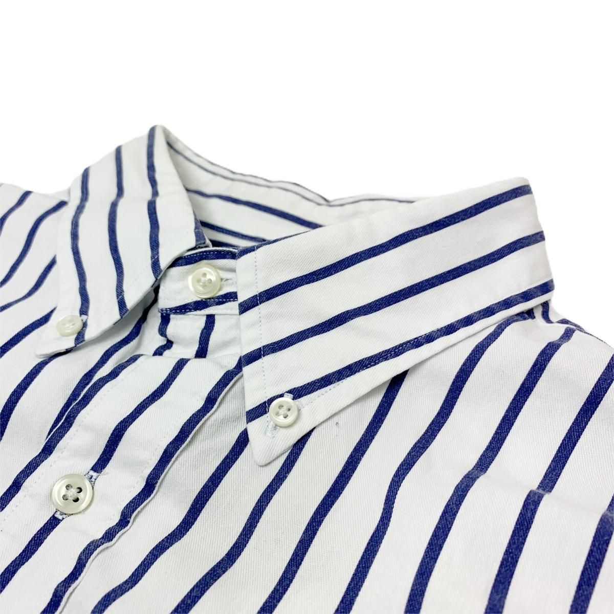 90s Polo Ralph Lauren Cotton Stripe BD L/S Shirt 白紺 XL 90s Polo Ralph Lauren Cotton Stripe BD L/S Shirt 白紺 XL