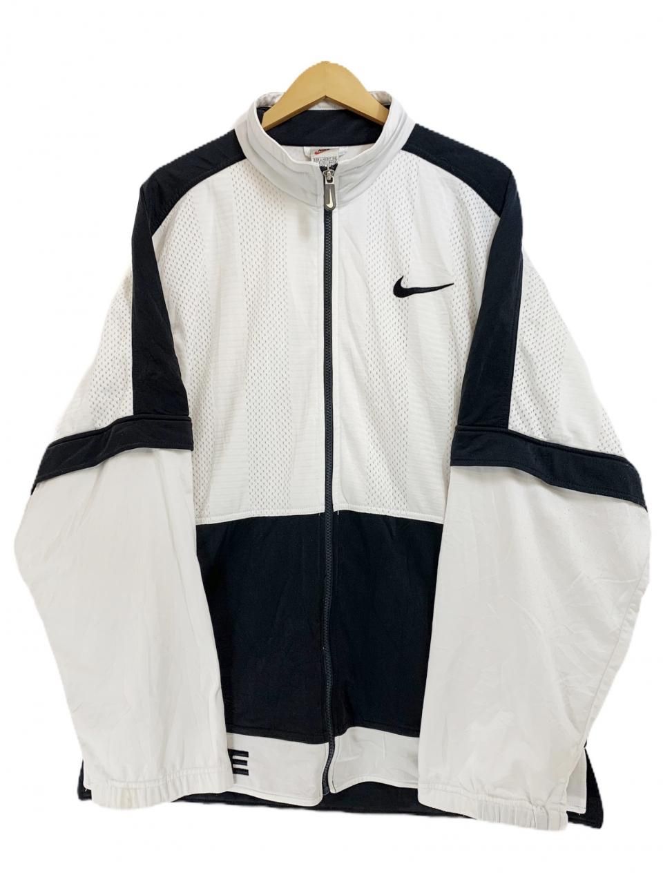 97年製 NIKE Zip Up Jersey 白黒 L 銀タグ 90s ナイキ