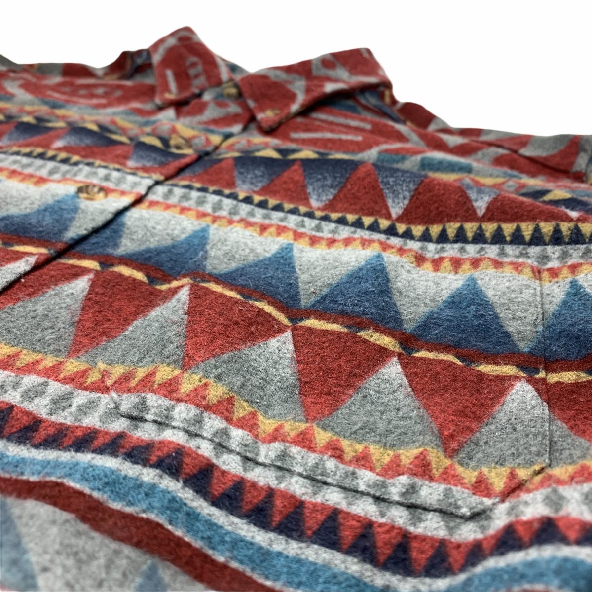 90s L.L.Bean Native Pattern Chamois Cloth BD L/S Shirts マルチ XL