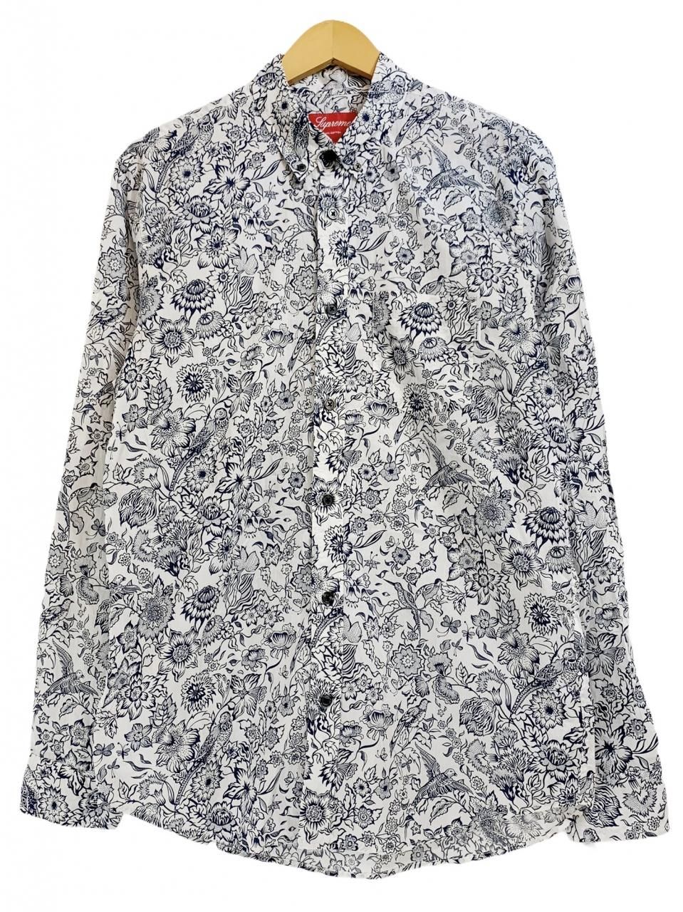 SUPREME All Over Print BD Shirt 白紺 M シュプリーム 長袖 シャツ 花 ...