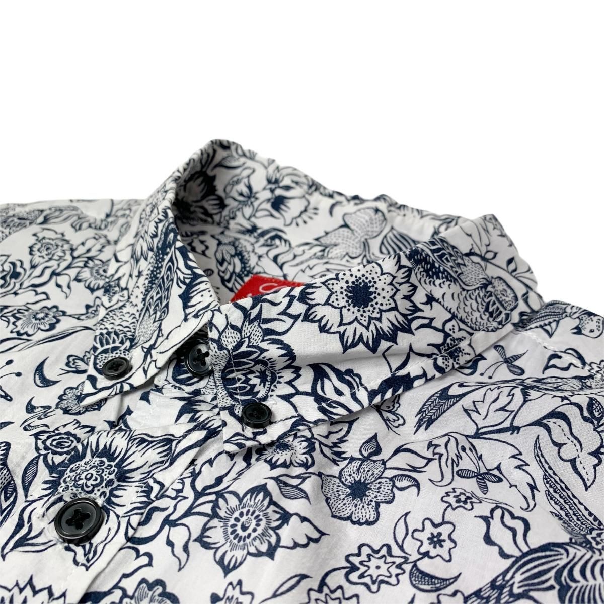 SUPREME All Over Print BD Shirt 白紺 M シュプリーム 長袖 シャツ 花 ...