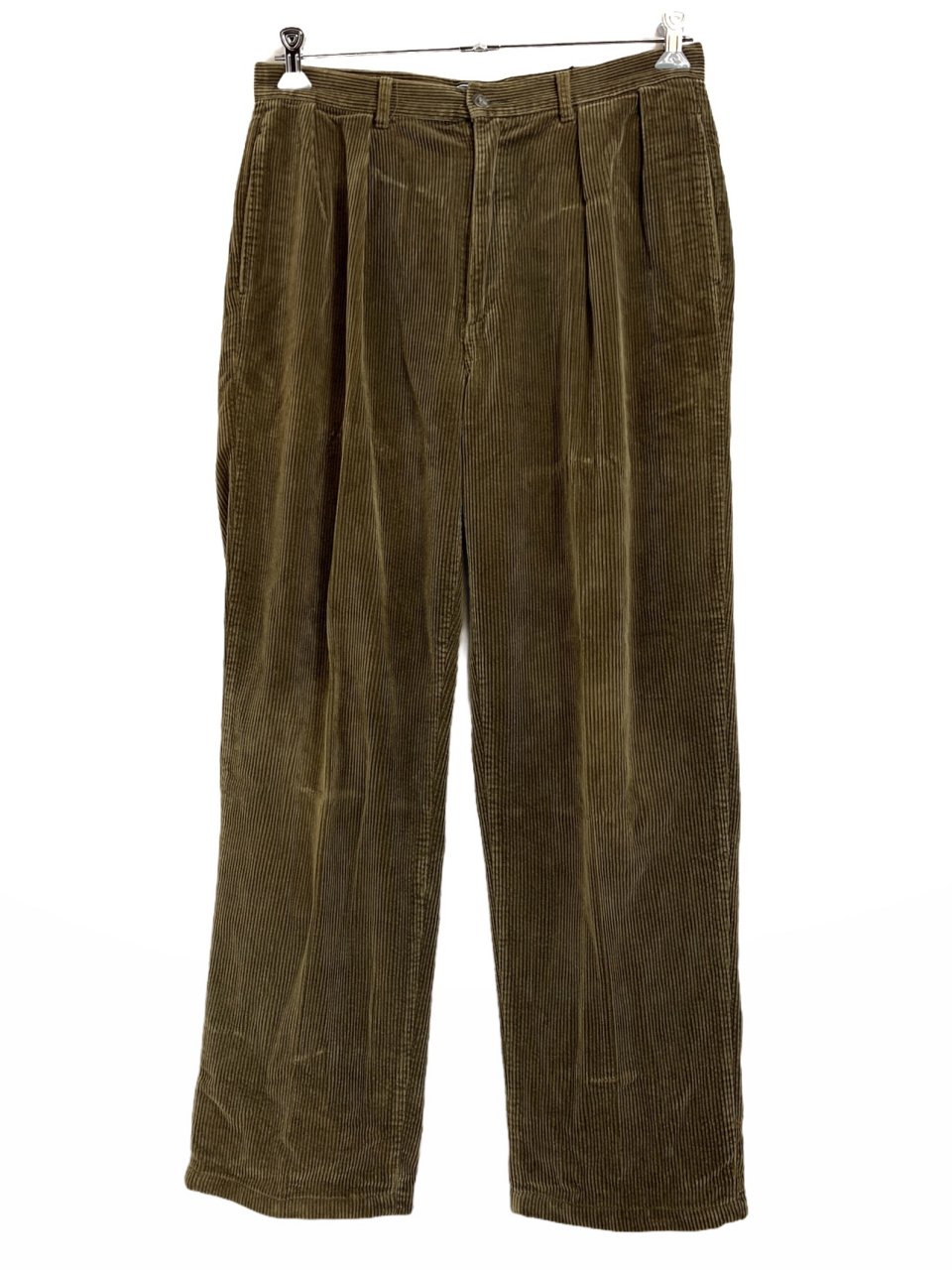 USA製 90s Polo Ralph Lauren 2 Tuck Wide Corduroy Pants 茶 W33×L32