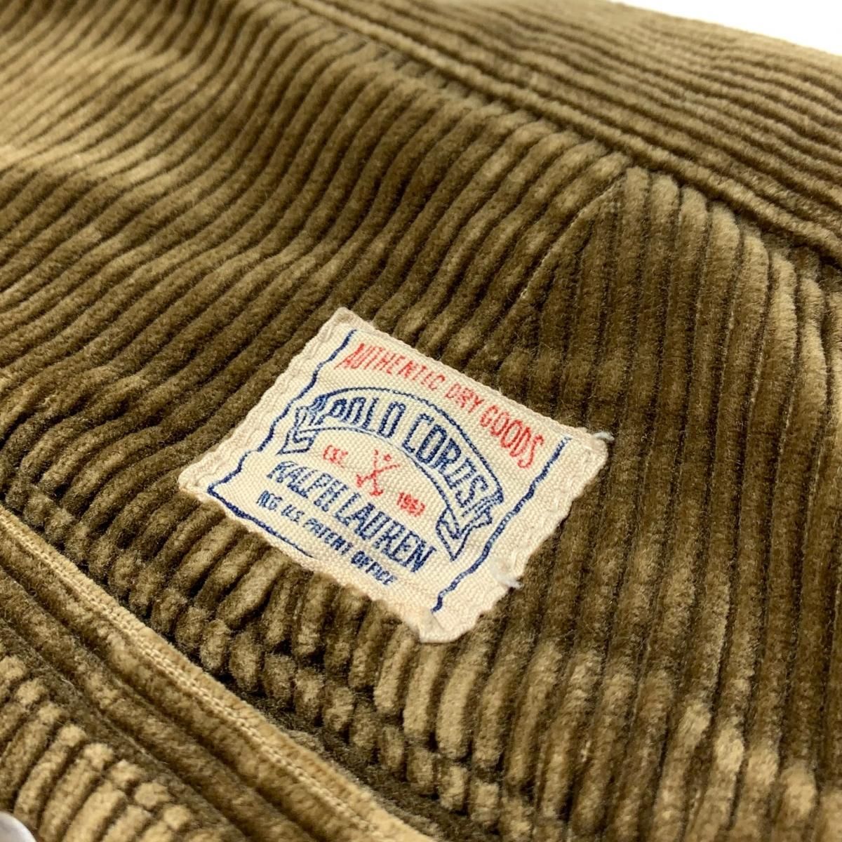 USA製 90s Polo Ralph Lauren 2 Tuck Wide Corduroy Pants 茶 W33×L32