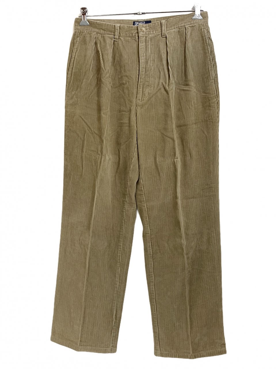 90s Polo Ralph Lauren 2 Tuck Wide Corduroy Pants ベージュ W33