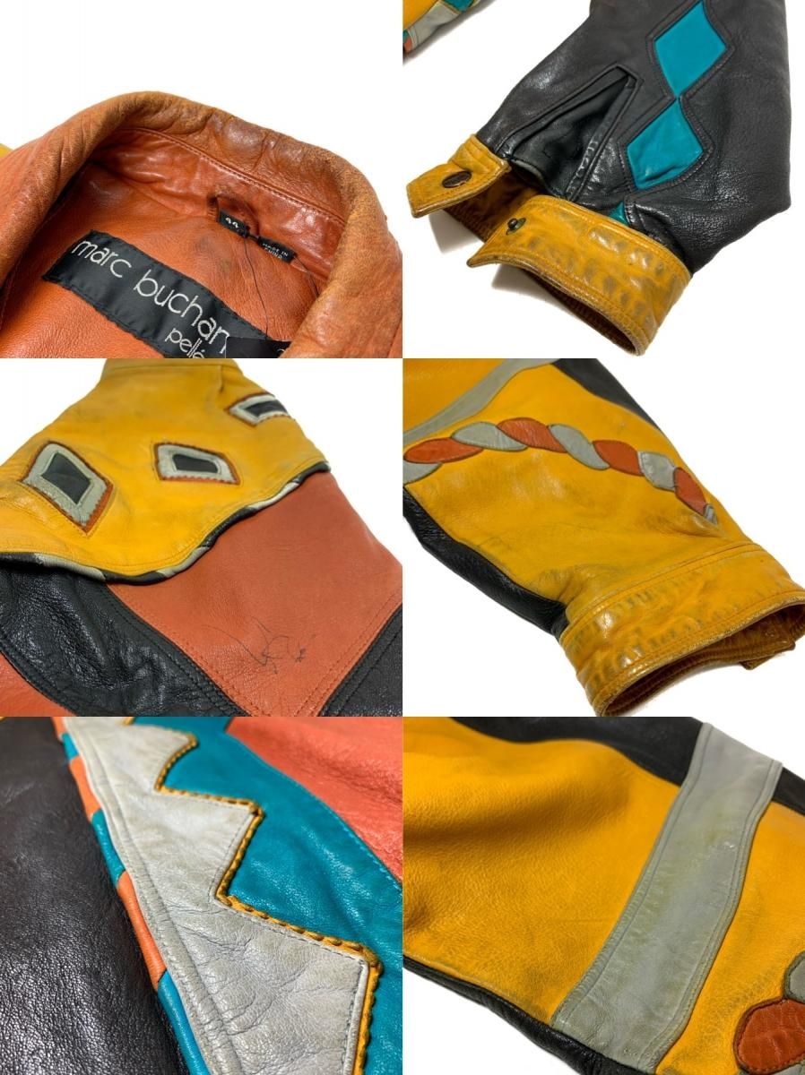00s PELLE PELLE Leather Jacket 茶 44 ペレペレ レザージャケット