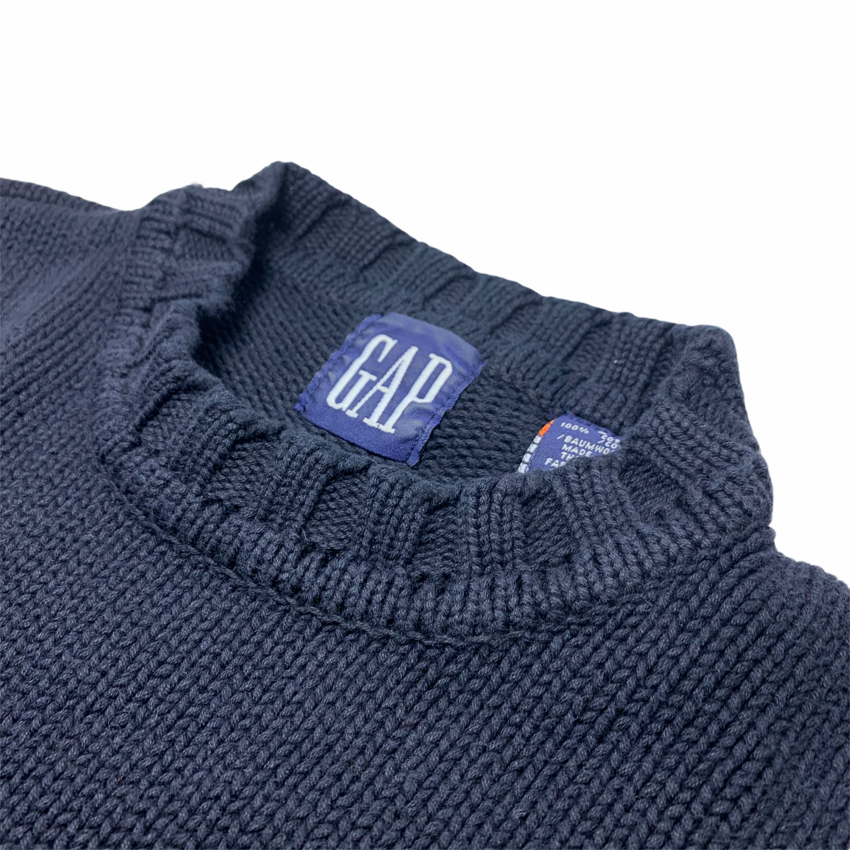 90s OLD GAP Plain Cotton Knit 濃紺 L 紺タグ オールドギャップ