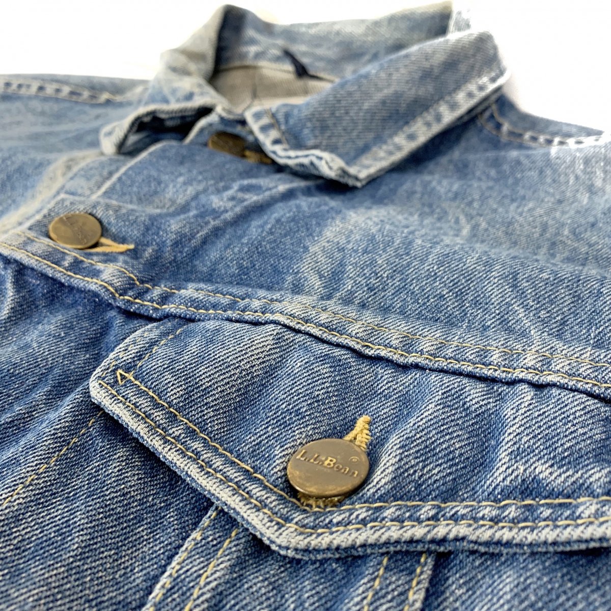 USA製 80s L.L.Bean Denim Jacket 薄青 46-LONG エルエルビーン デニム 