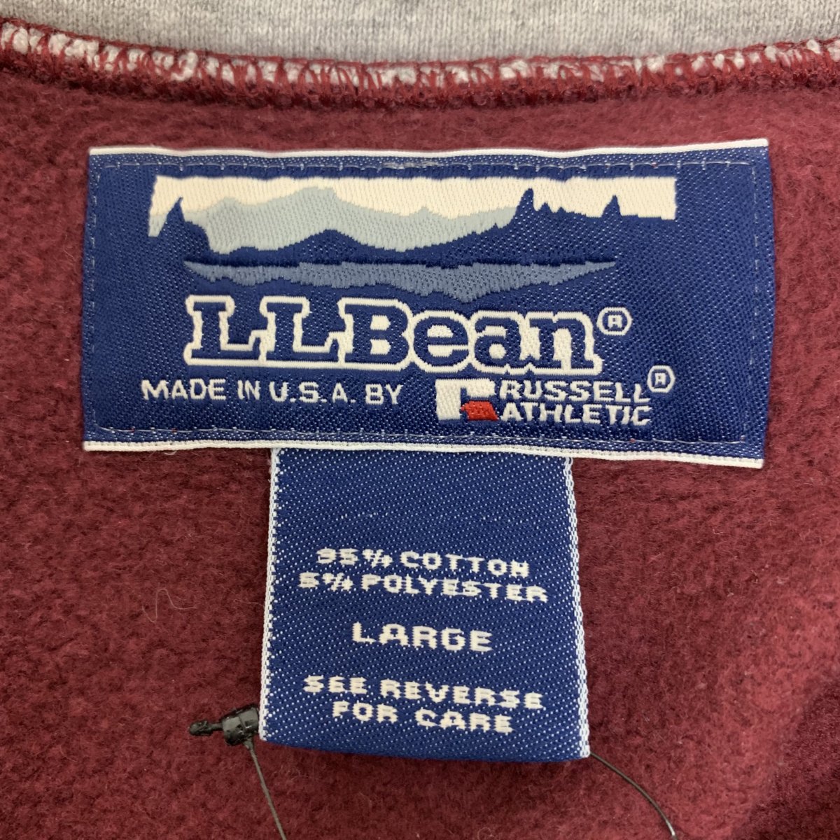 USA製 L.L.Bean by RUSSELL ATHLETIC Half Zip Sweatshirt エンジ L