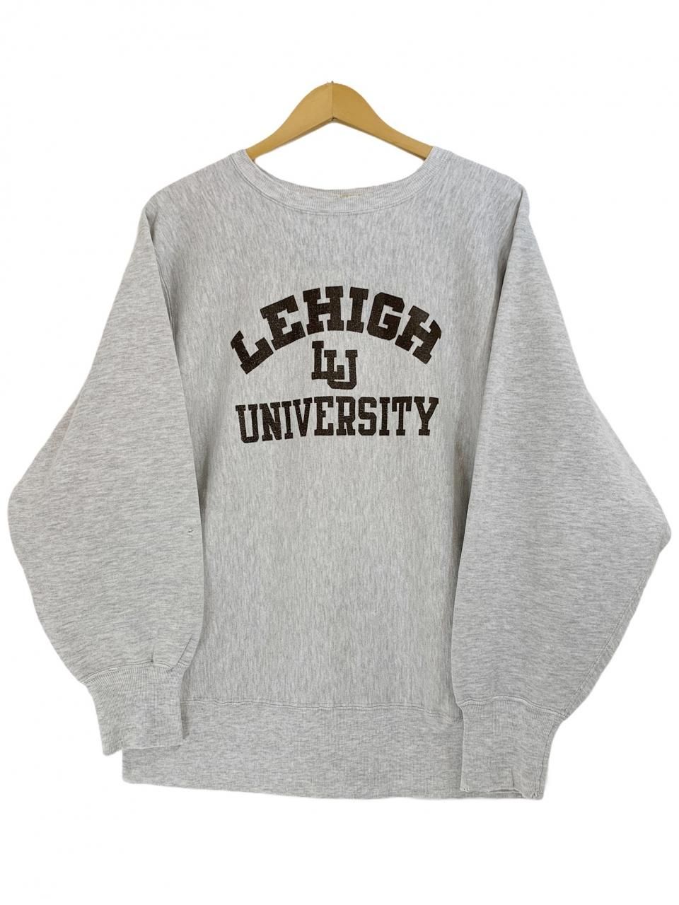 USA製 90s Champion R/W Sweatshirt "Lehigh University" 灰 L 刺繍