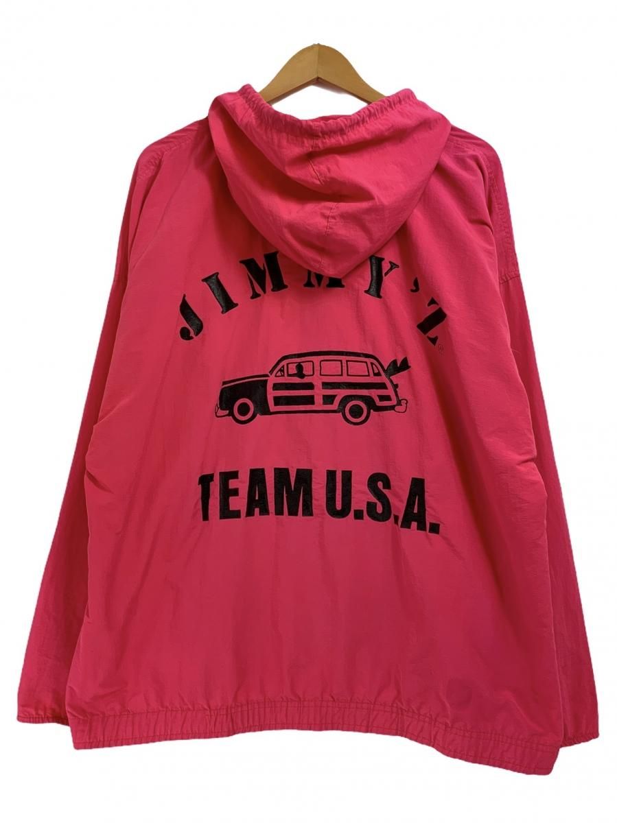 USA製 90s JIMMY'Z Nylon Anorak Parka ピンク M ジミーズ アノラックパーカー ナイロンジャケット ロゴ プリント  TALONジッパー OLD SURF 古着 - NEWJOKE ONLINE STORE