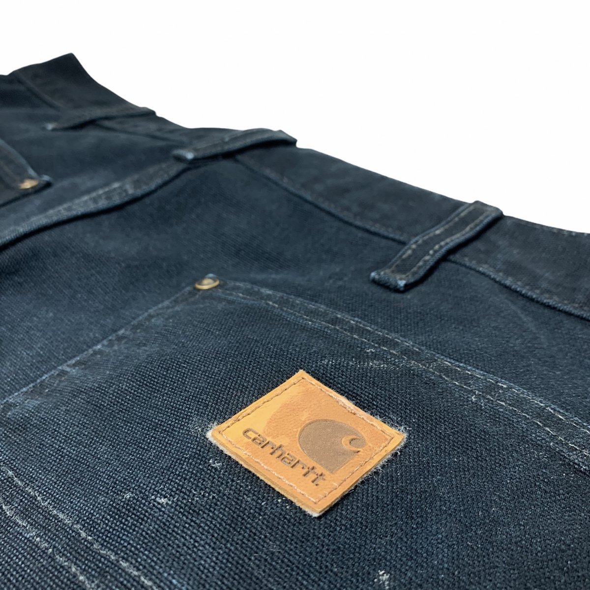 Carhartt Washed Duck Double Front Work Dungaree 黒 W34×L32
