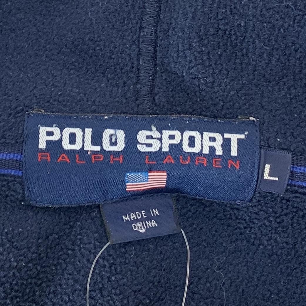 90s POLO SPORT USA Logo Zip Up Fleece Hoodie 紺 L ポロスポーツ USAロゴ ジップパーカー フリース  Ralph Lauren ラルフローレン 古着 - NEWJOKE ONLINE STORE