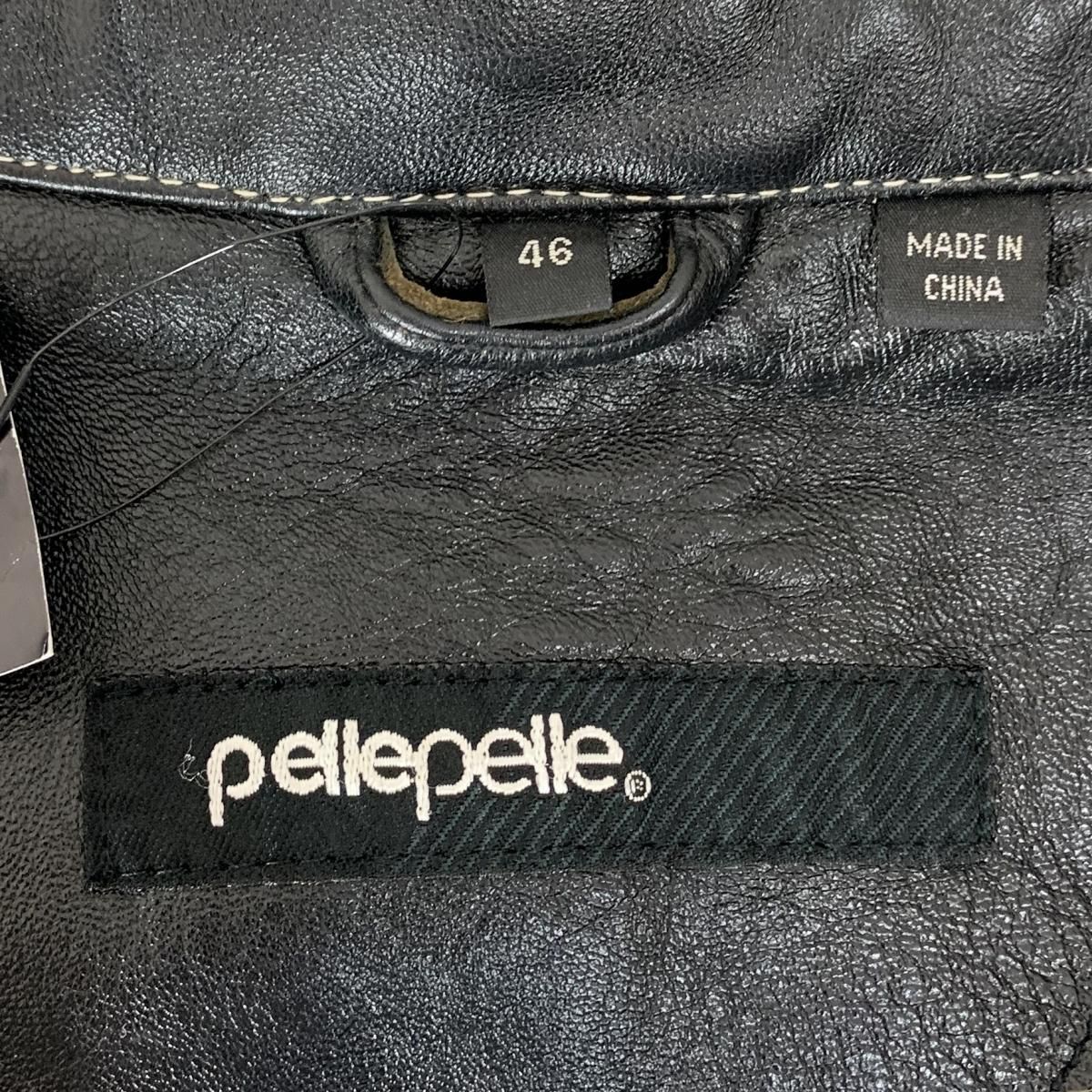 00s PELLE PELLE Studs Logo Zip Up Leather Jacket 黒 46 00s PELLE PELLE Studs Logo Zip Up Leather Jacket 黒 46