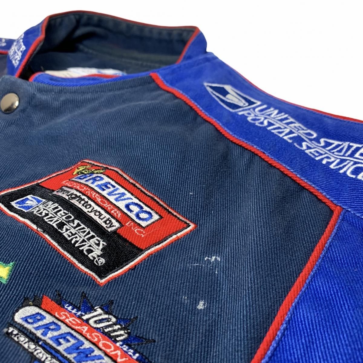 00s USPS Cotton Racing Jacket 紺青 L アメリカ合衆国郵便公社 00s USPS Cotton Racing Jacket 紺青 L アメリカ合衆国郵便公社