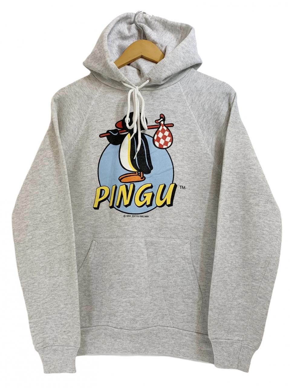 Usa製 94年 Pingu Print Sweat Hoodie 灰 M 90s ピングー スウェットパーカー キャラクター 映画 アッシュグレー Hanes 古着 Newjoke Online Store