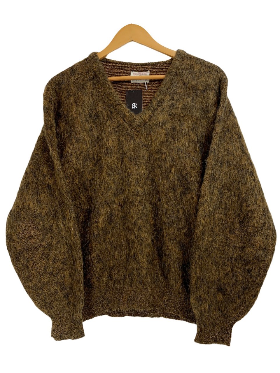 60s YOUNKERS by DISCO V-Neck Mohair Knit Pullover 茶 M ヤンカース 