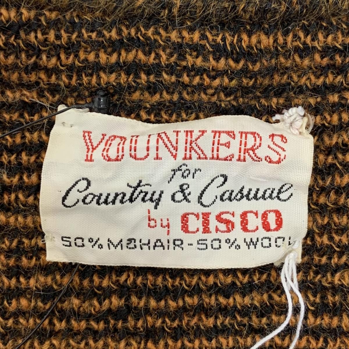 60s YOUNKERS by DISCO V-Neck Mohair Knit Pullover 茶 M 60s YOUNKERS by DISCO V-Neck Mohair Knit Pullover 茶 M