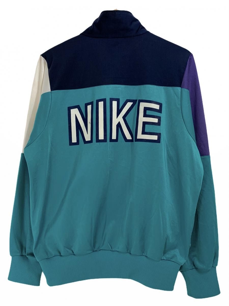 89年製 NIKE Logo Track Jacket エメラルド紺 M 銀タグ 80s～90s ...