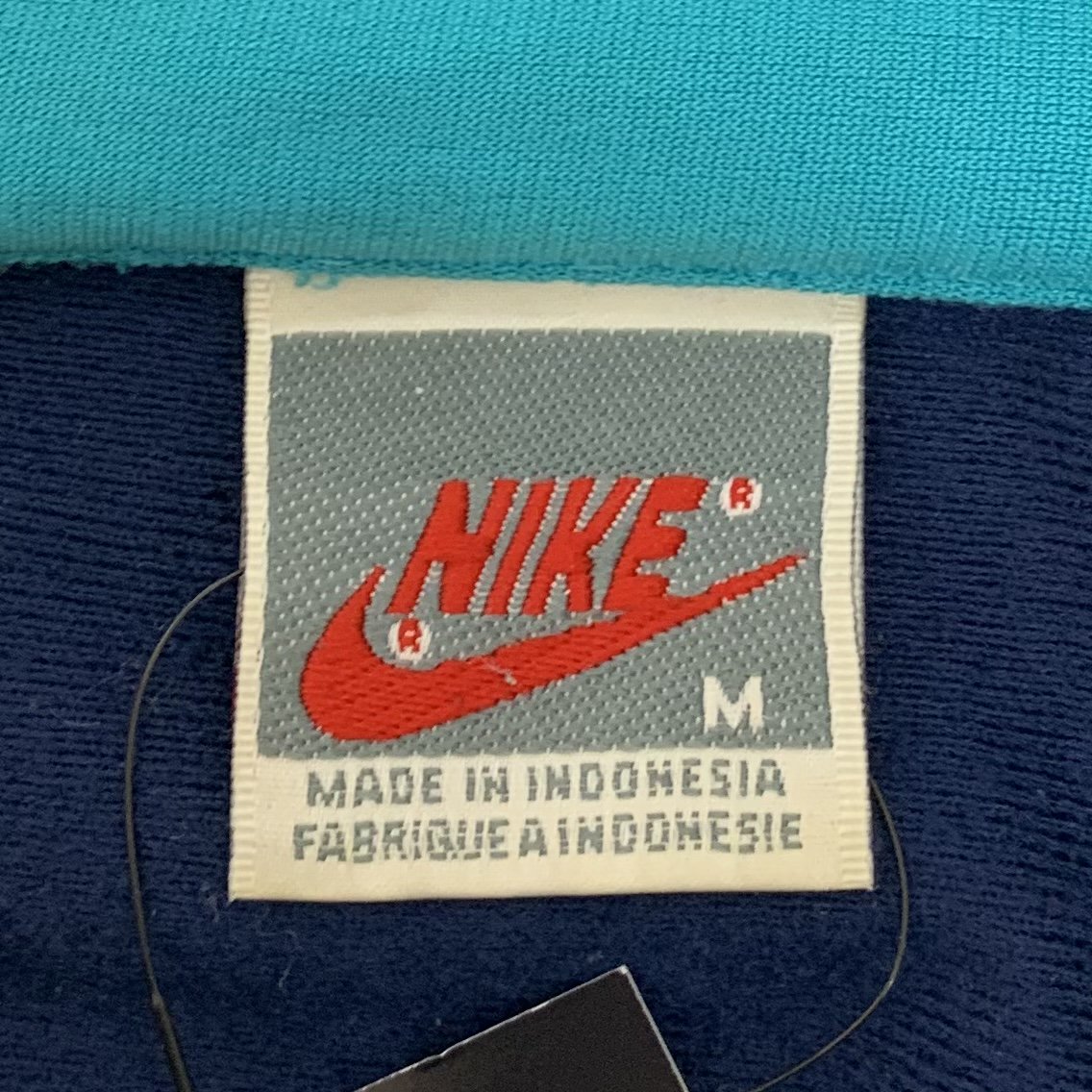 89年製 NIKE Logo Track Jacket エメラルド紺 M 銀タグ 80s～90s 