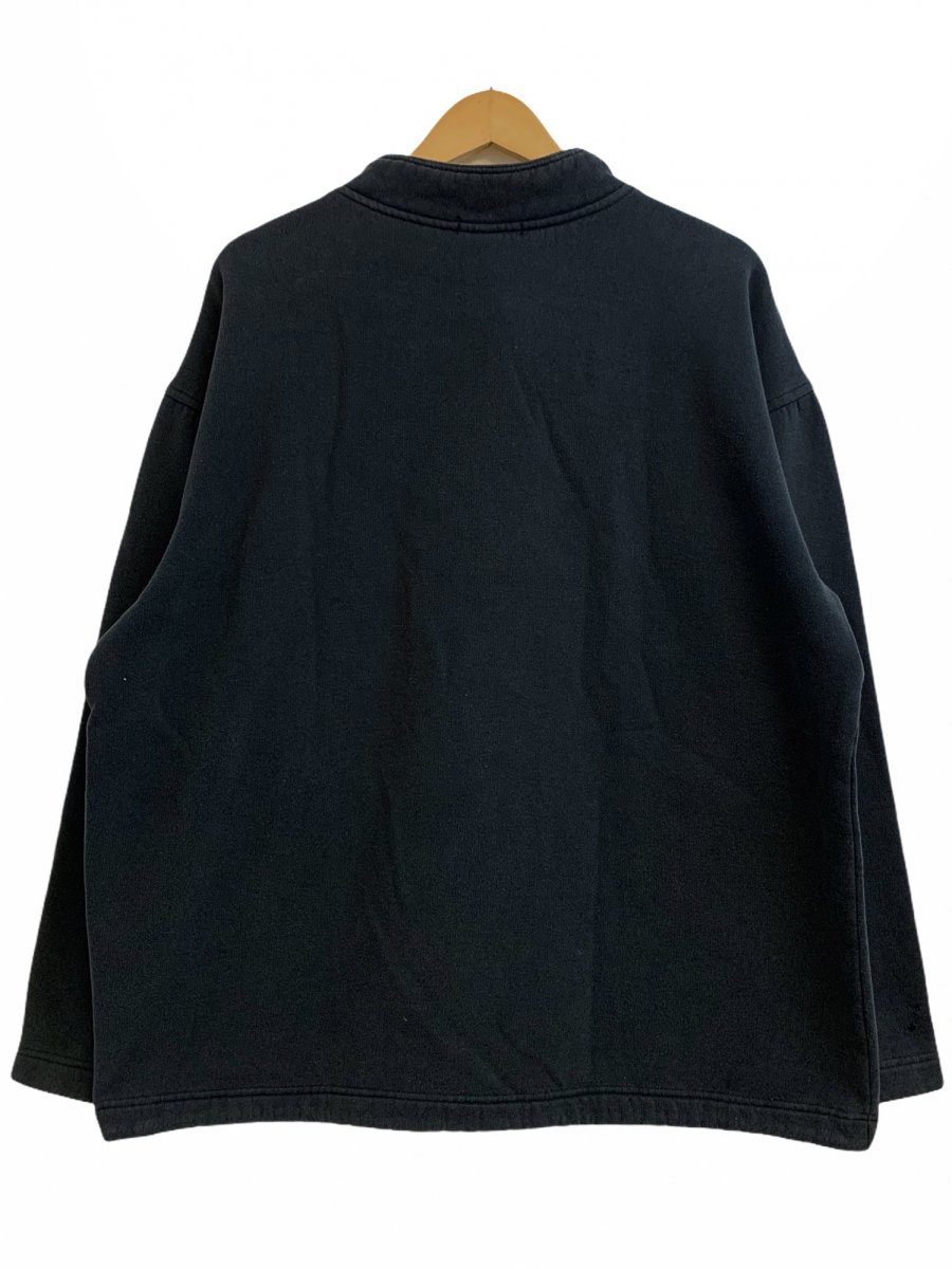 USA製 80s OLD STUSSY Half-Button Logo Sweatshirt 黒 XL 黒