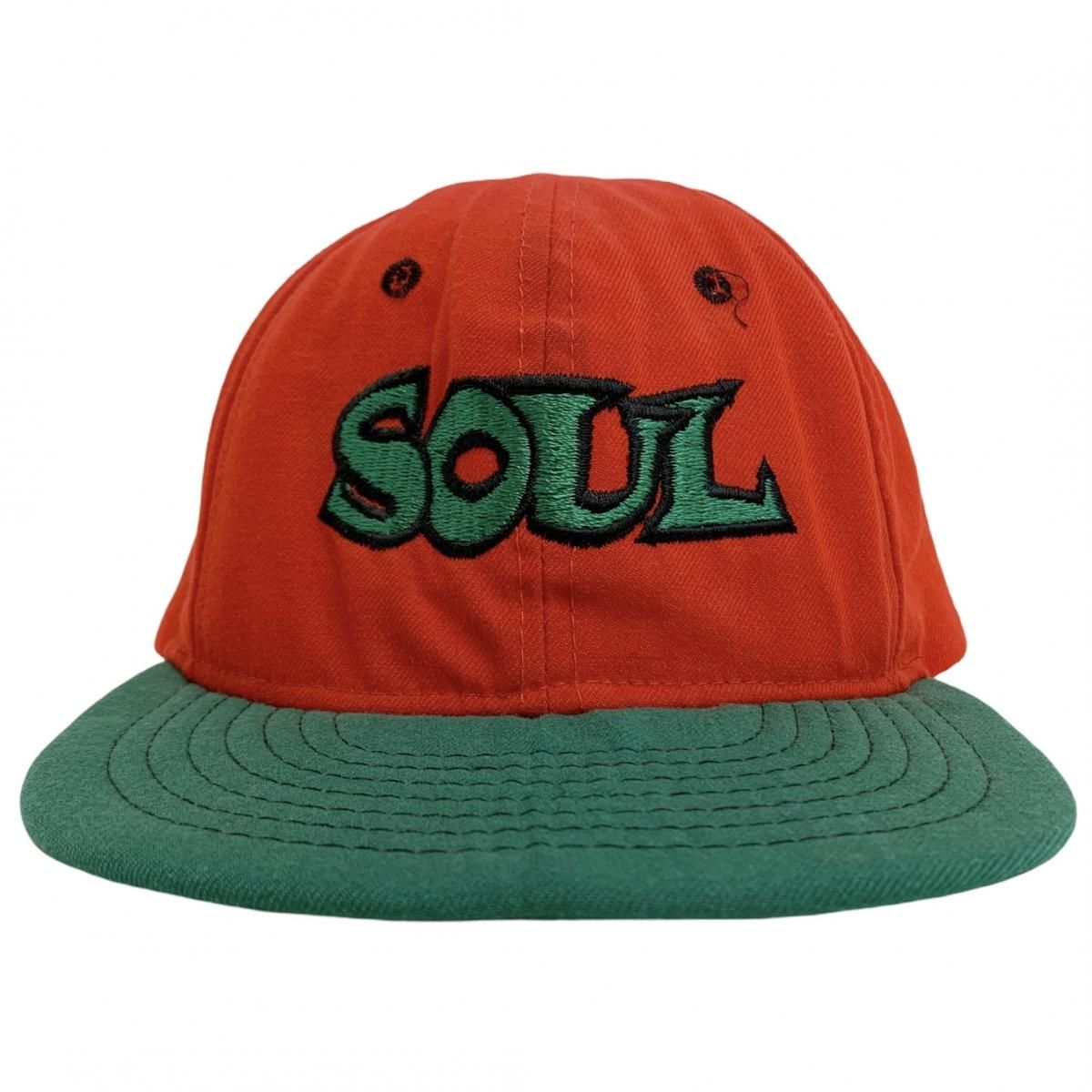 90s 40ACRES "SOUL" Logo 6 Panel Cap 赤緑 40エーカーズ ソウル 6