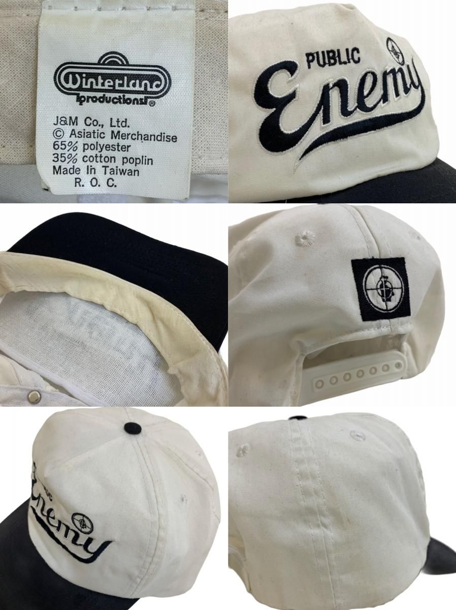 80s~90s PUBLIC ENEMY Logo 5 Panel Cap 白黒 パブリック 80s~90s PUBLIC ENEMY Logo 5 Panel Cap 白黒 パブリック