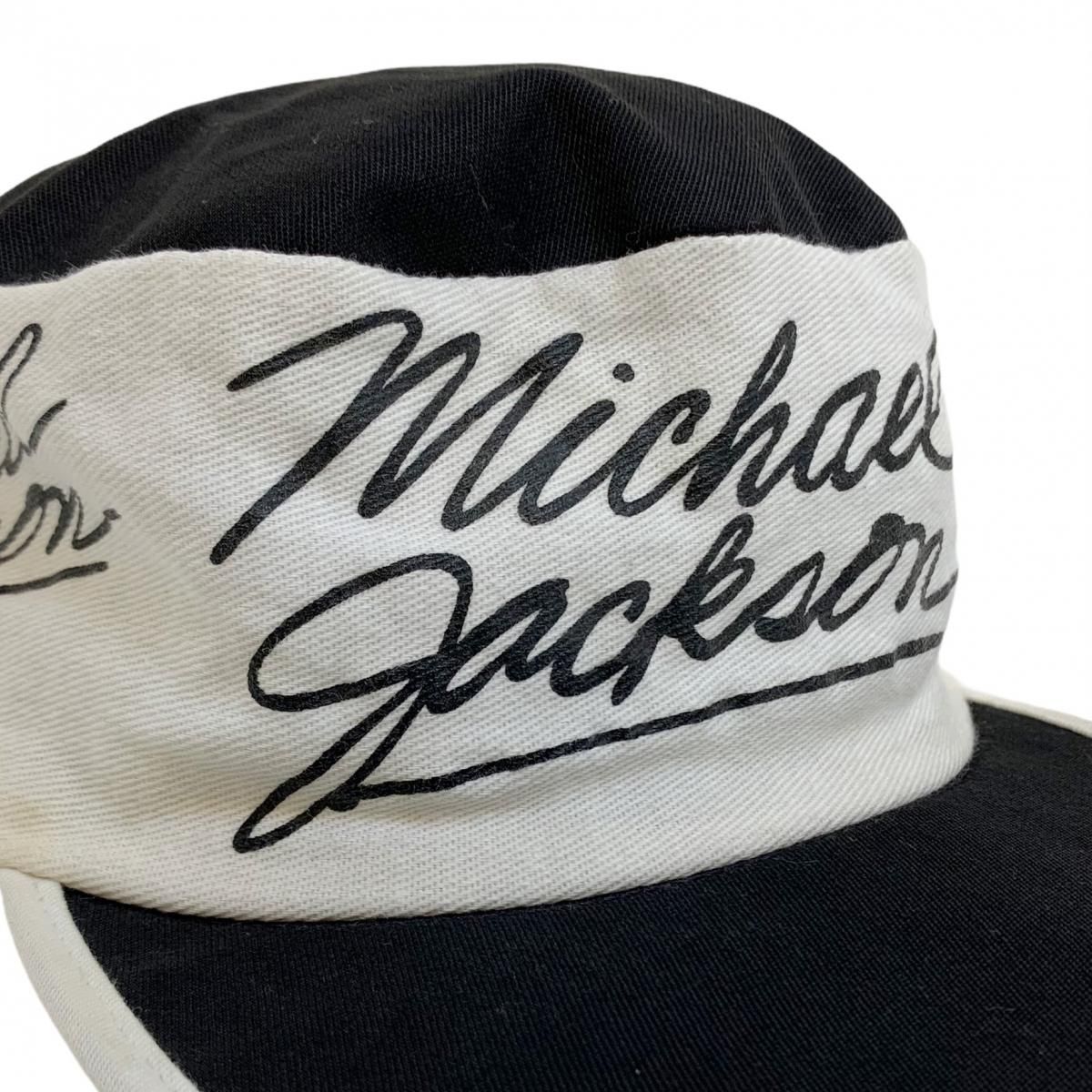 80s～90s MICHAEL JACKSON Logo Painter Cap 黒白 マイケル