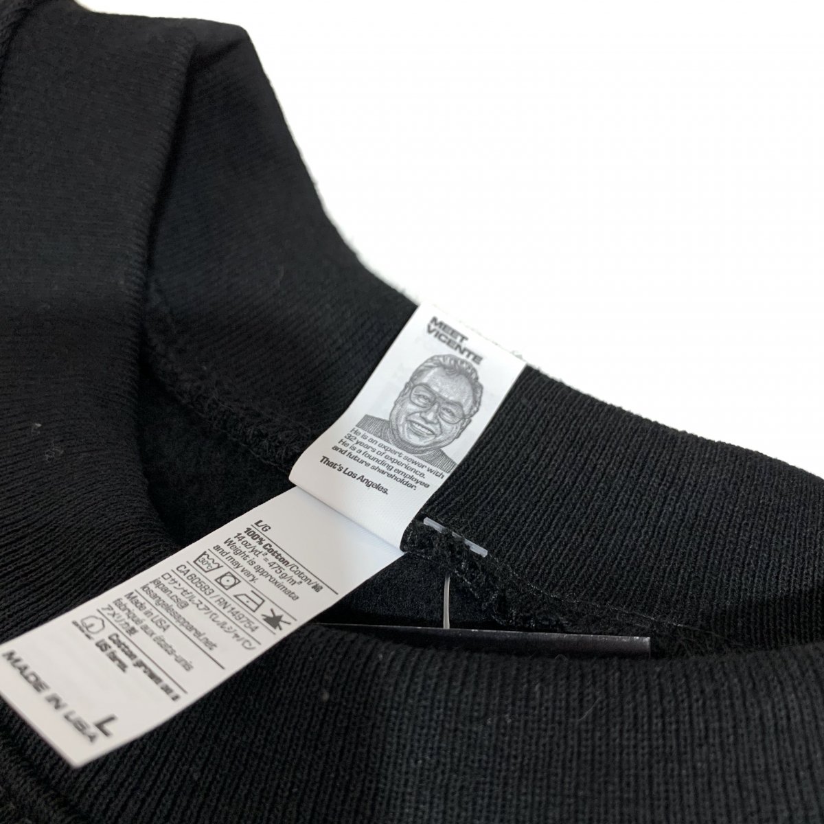 新品 USA製 LOS ANGELES APPAREL 14oz Pullover Sweatshirt (BLACK