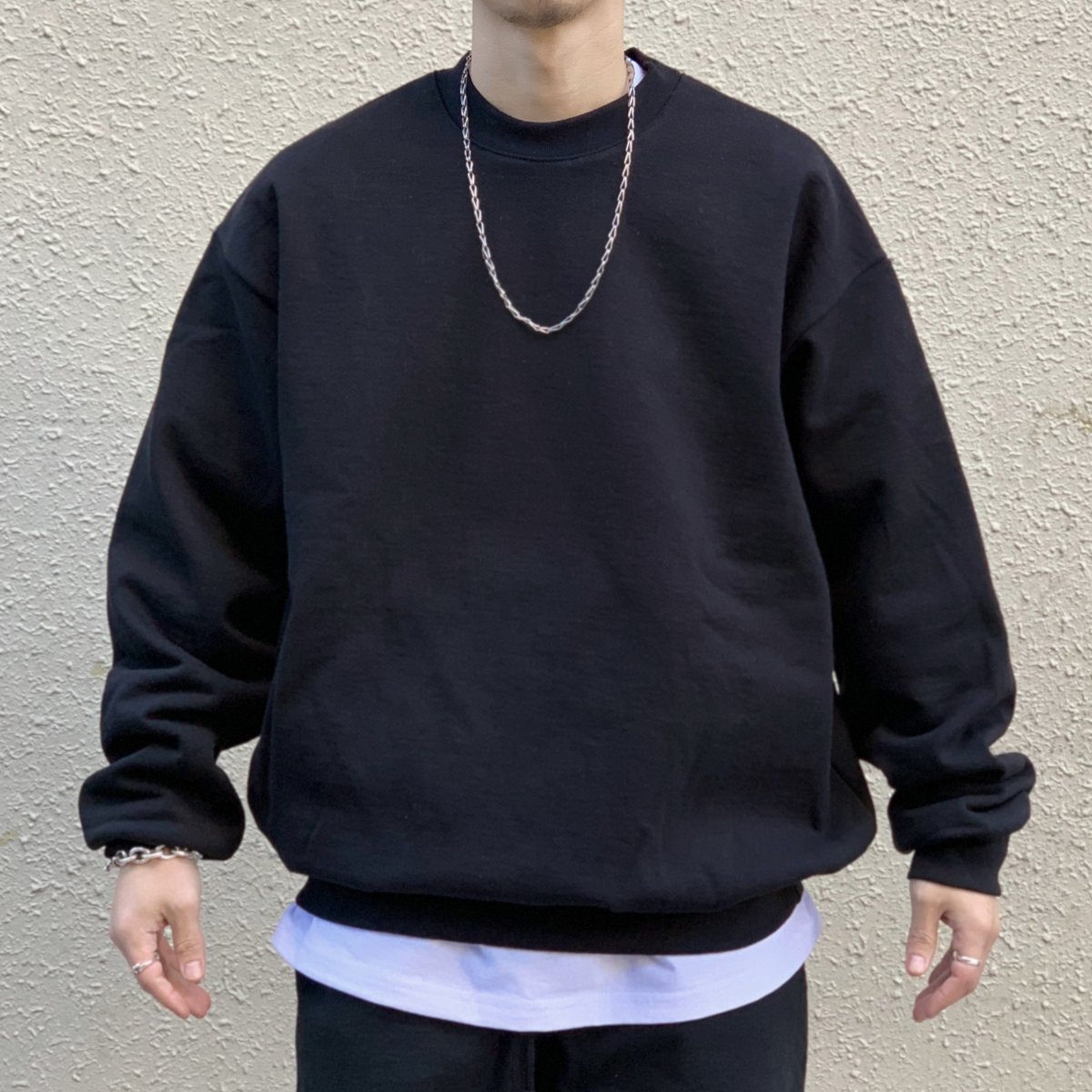 新品 USA製 LOS ANGELES APPAREL 14oz Pullover Sweatshirt (BLACK